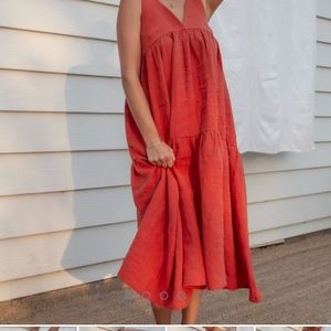 ISO Babydoll Tank Dress in Papaya